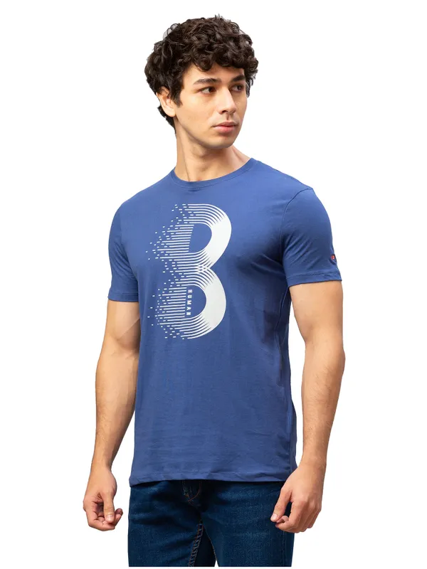 Being Human Regular Fit Men Crew Neck T-Shirts-Navy