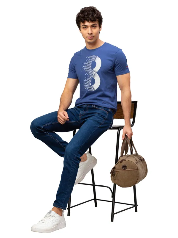 Being Human Regular Fit Men Crew Neck T-Shirts-Navy