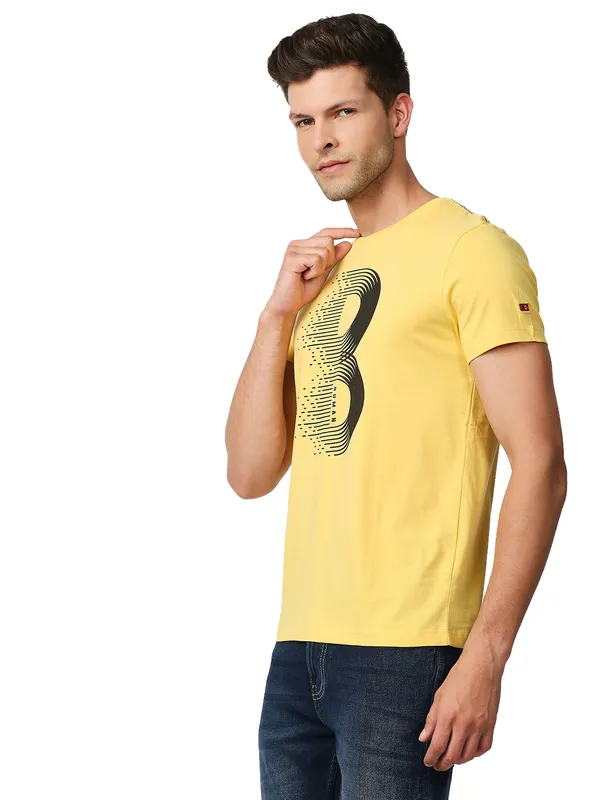 Being Human Regular Fit Men Crew Neck T-Shirts-Yellow