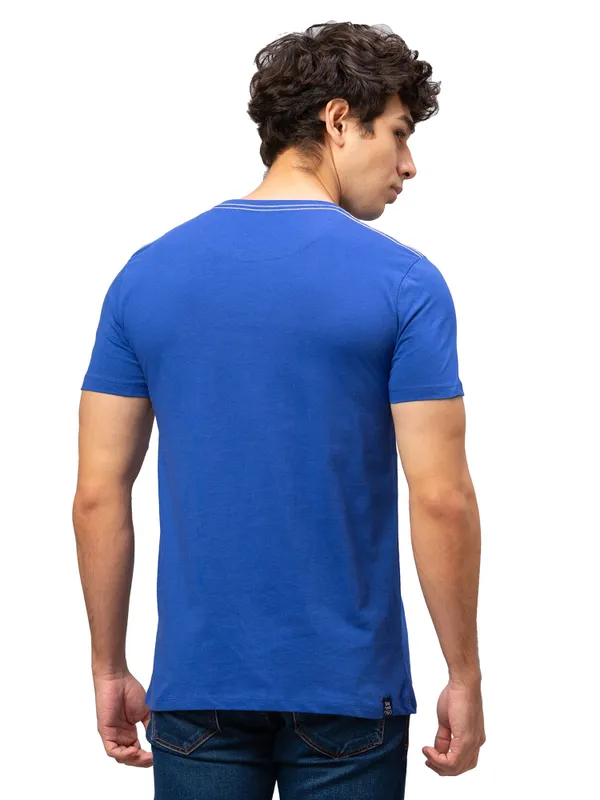 Being Human Regular Fit Men Crew Neck T-Shirts-True Blue