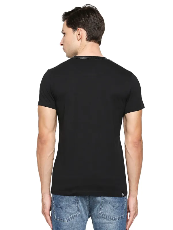 Being Human Regular Fit Men Crew Neck T-Shirts-Black