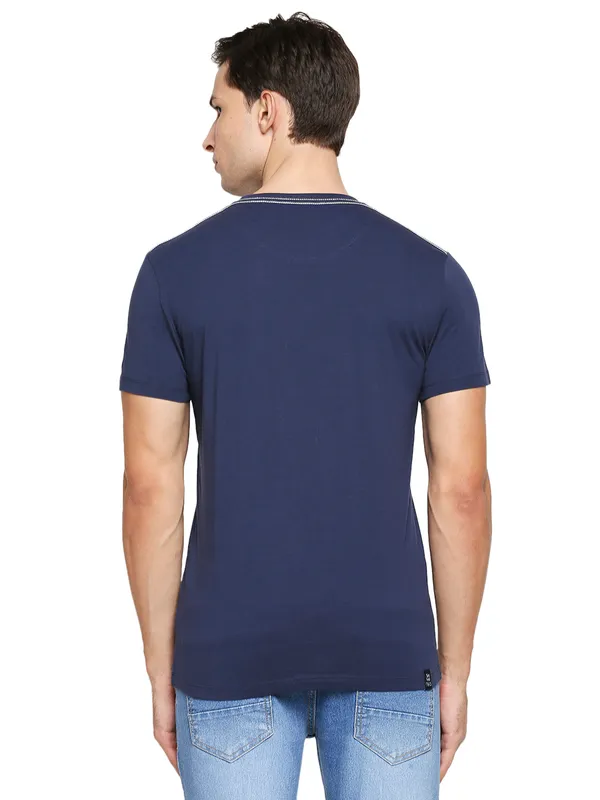 Being Human Regular Fit Men Crew Neck T-Shirts-Navy