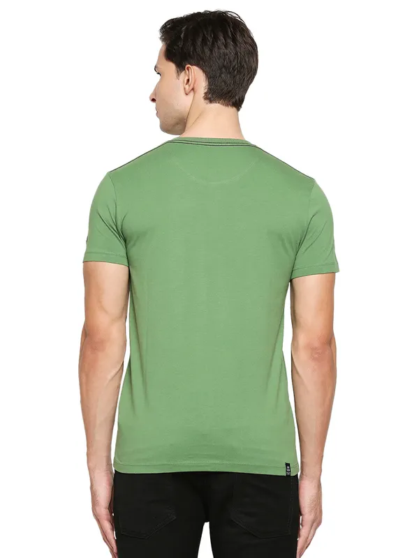 Being Human Regular Fit Men Crew Neck T-Shirts-Olive