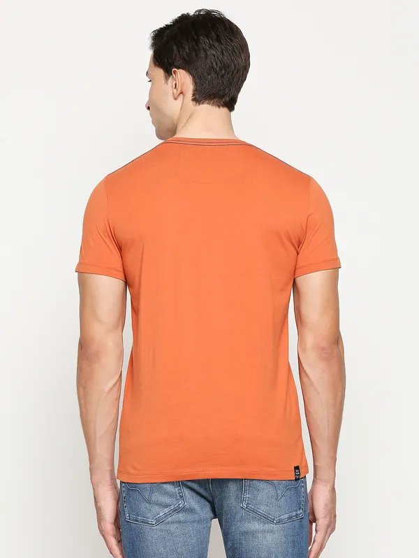 Being Human Regular Fit Men Crew Neck T-Shirts-Rust