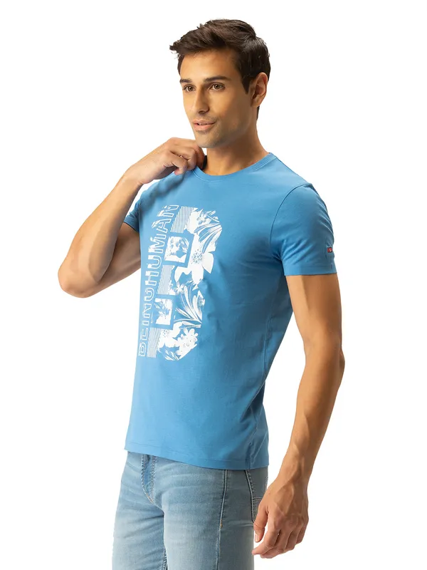 Being Human Regular Fit Men Crew Neck T-Shirts-Blue