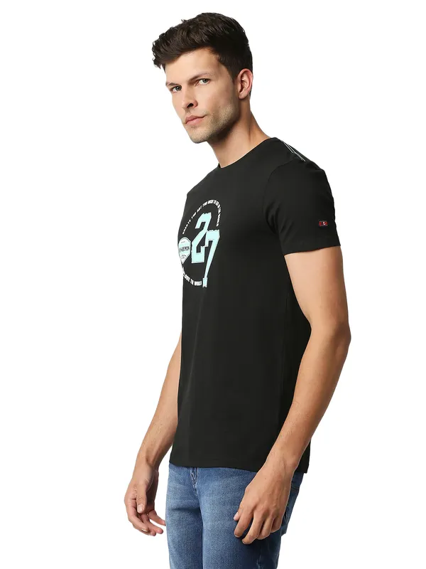 Being Human Regular Fit Men Crew Neck T-Shirts-Black