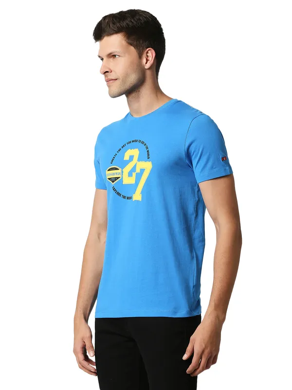 Being Human Regular Fit Men Crew Neck T-Shirts-Blue