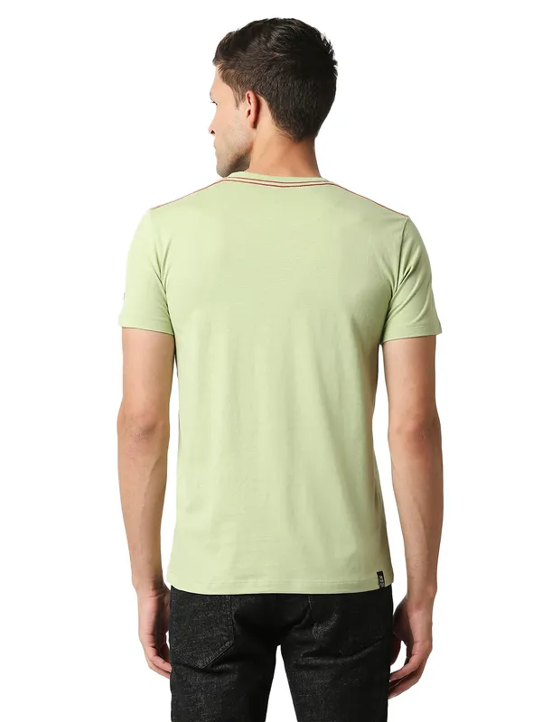 Being Human Regular Fit Men Crew Neck T-Shirts-Lt.Olive