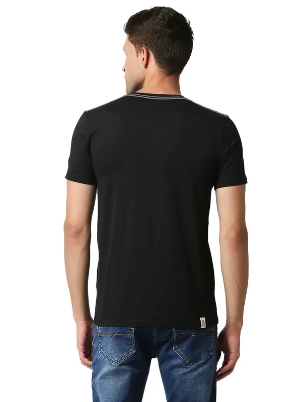 Being Human Clothing Men Regular Fit Crew Neck T-Shirts-Black