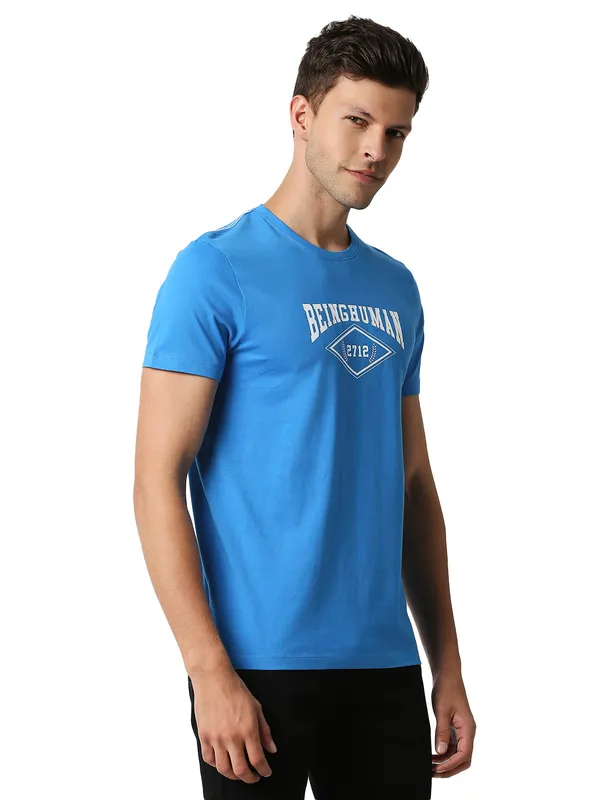 Being Human Regular Fit Men Crew Neck T-Shirts-Blue