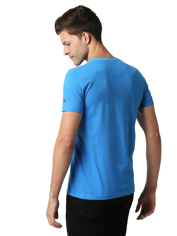 Being Human Regular Fit Men Crew Neck T-Shirts-Blue