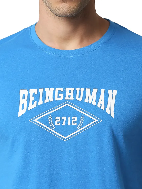 Being Human Regular Fit Men Crew Neck T-Shirts-Blue