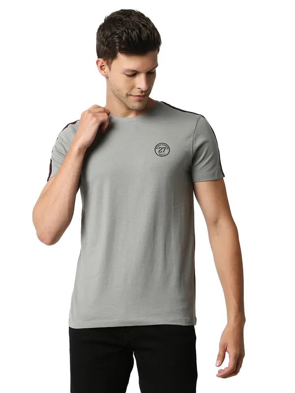 Being Human Regular Fit Men Crew Neck T-Shirts-Grey