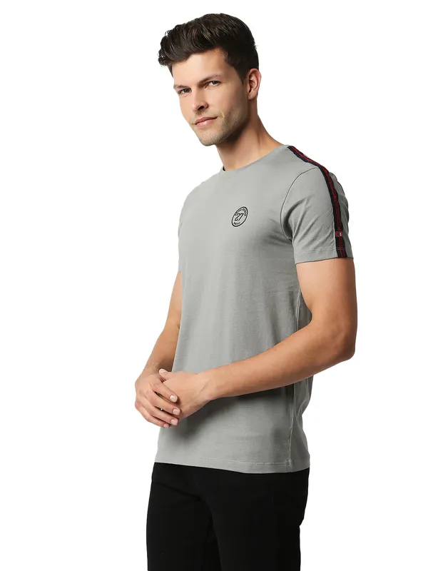 Being Human Regular Fit Men Crew Neck T-Shirts-Grey