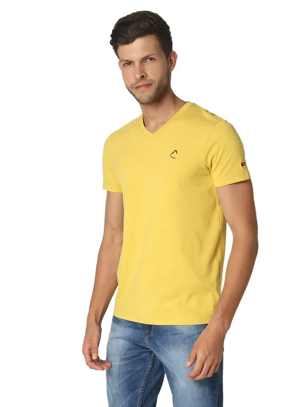 Being Human Clothing Men Regular Fit V-Neck T-Shirts-Bamboo