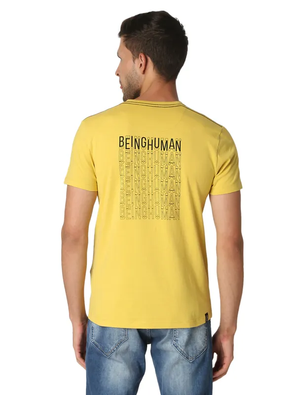Being Human Clothing Men Regular Fit V-Neck T-Shirts-Bamboo