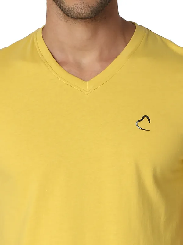 Being Human Clothing Men Regular Fit V-Neck T-Shirts-Bamboo