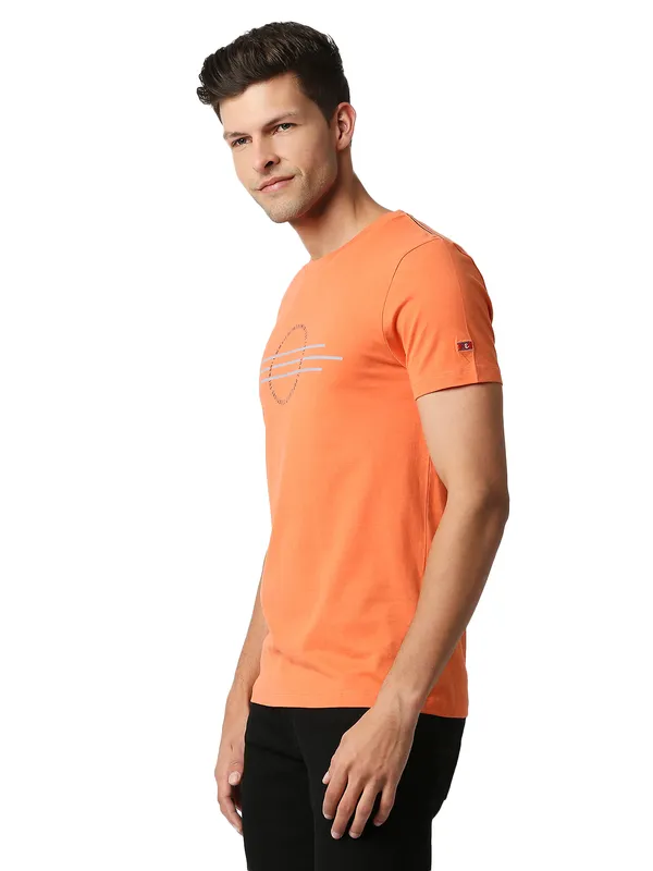 Being Human Regular Fit Men Crew Neck T-Shirts-Orange