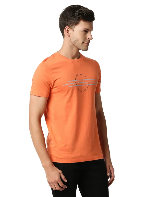 Being Human Regular Fit Men Crew Neck T-Shirts-Orange