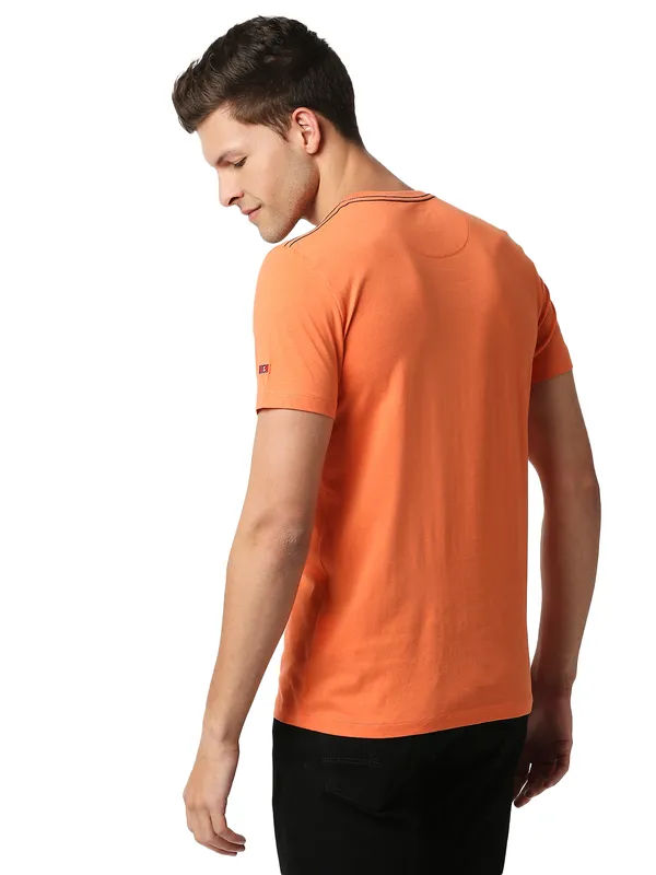 Being Human Regular Fit Men Crew Neck T-Shirts-Orange