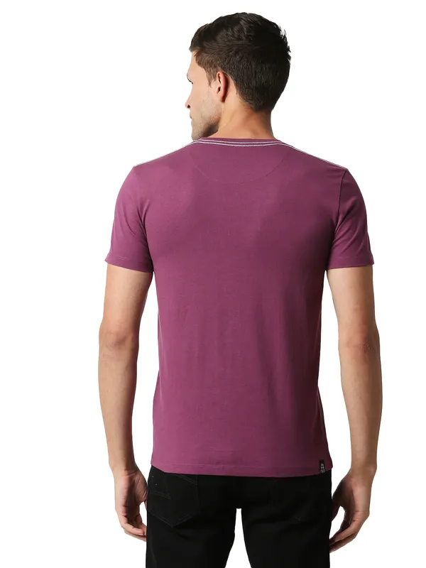 Being Human Regular Fit Men Crew Neck T-Shirts-Plum