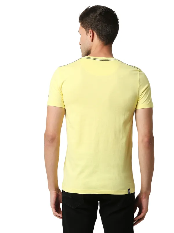 Being Human Regular Fit Men Crew Neck T-Shirts-Lemon