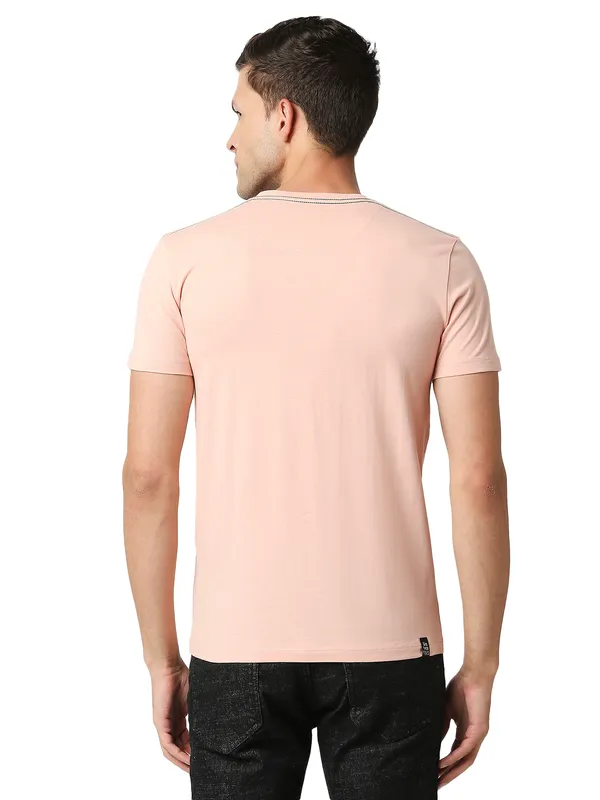 Being Human Regular Fit Men Crew Neck T-Shirts-Powderpink