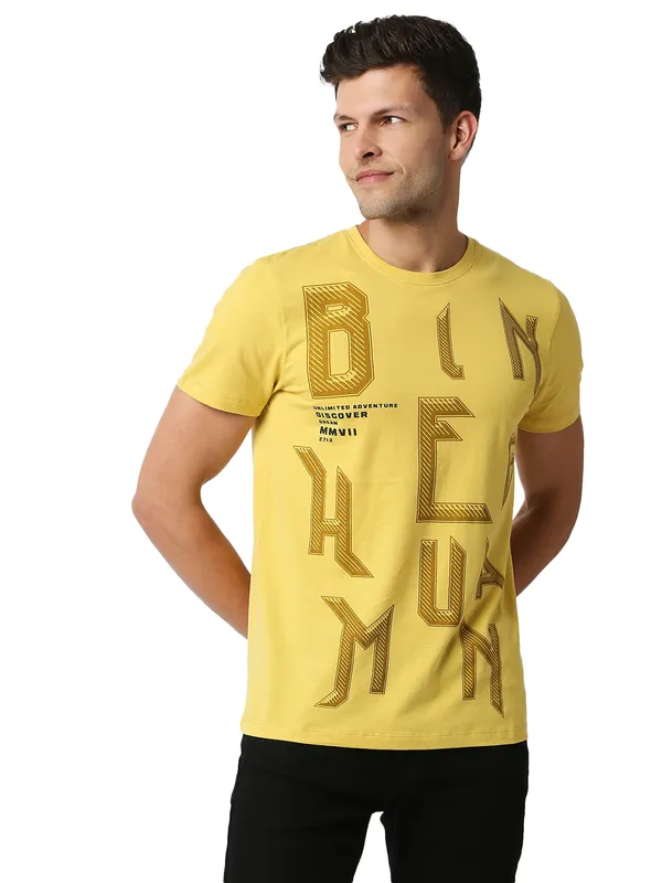 Being Human Clothing Men Regular Fit Crew Neck T-Shirts-Bamboo