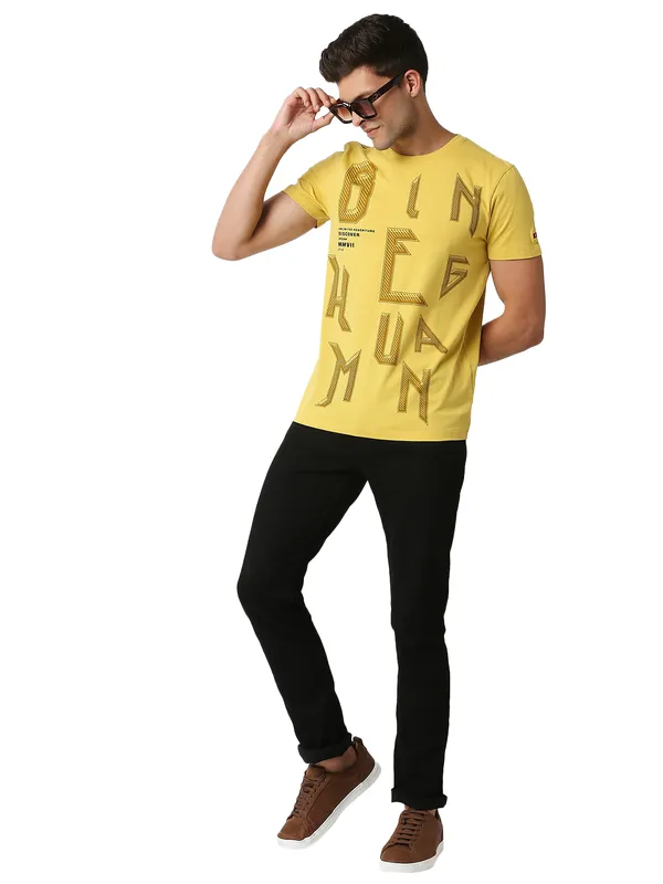 Being Human Clothing Men Regular Fit Crew Neck T-Shirts-Bamboo