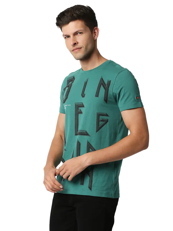 Being Human Clothing Men Regular Fit Crew Neck T-Shirts-Evergreen
