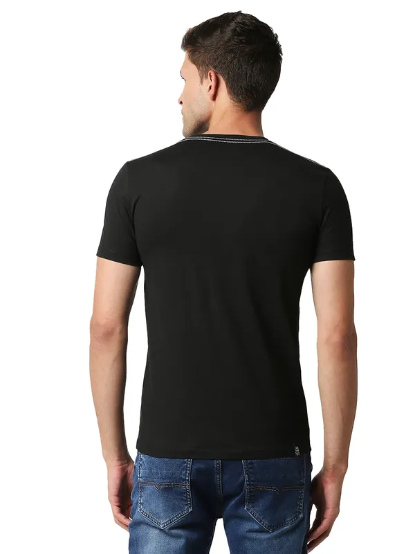 Being Human Clothing Men Regular Fit Crew Neck T-Shirts-Black
