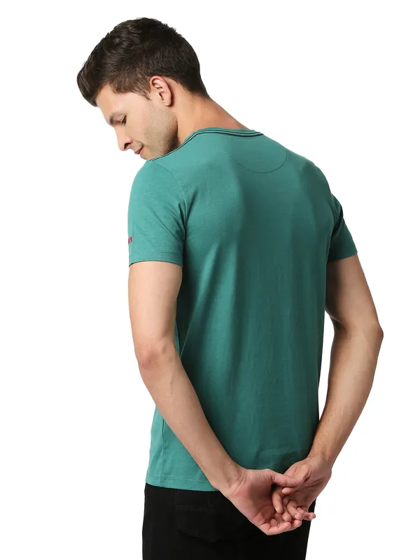 Being Human Clothing Men Regular Fit Crew Neck T-Shirts-Evergreen
