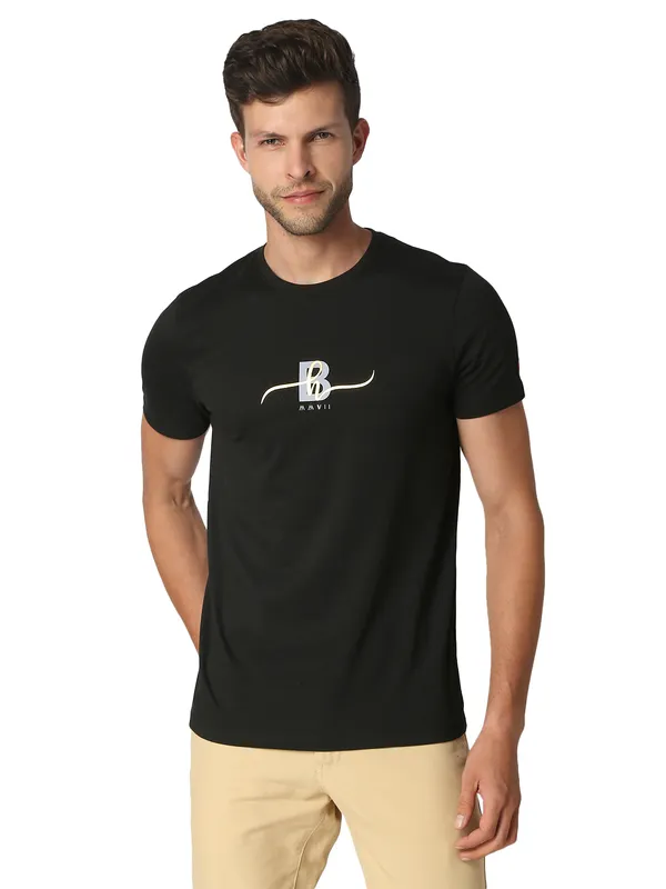 Being Human Clothing Men Regular Fit Crew Neck T-Shirts-Black