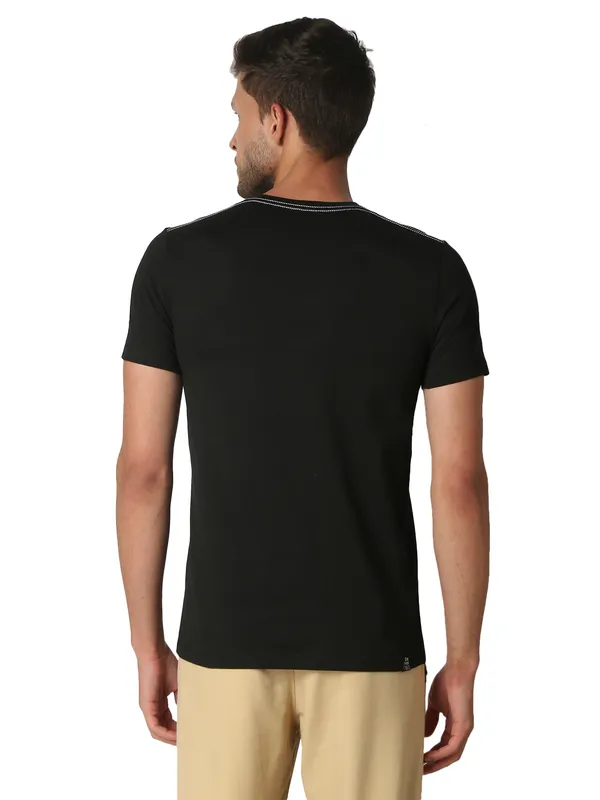 Being Human Clothing Men Regular Fit Crew Neck T-Shirts-Black