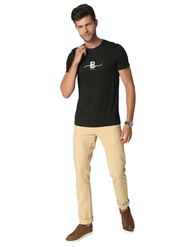 Being Human Clothing Men Regular Fit Crew Neck T-Shirts-Black