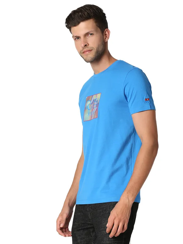 Being Human Regular Fit Men Crew Neck T-Shirts-Blue