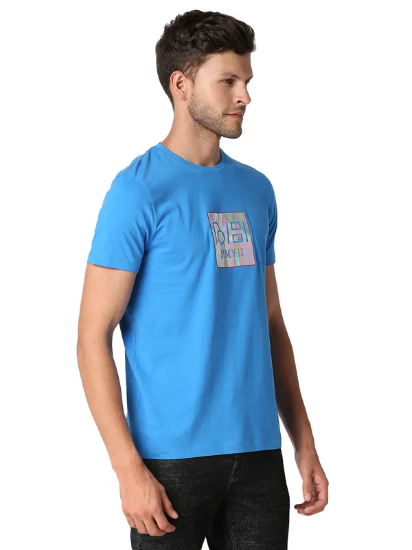 Being Human Regular Fit Men Crew Neck T-Shirts-Blue