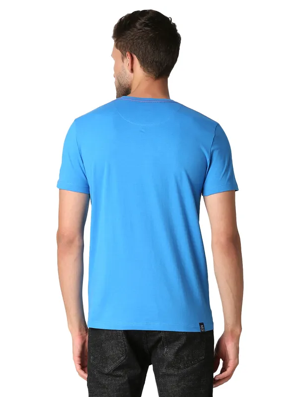 Being Human Regular Fit Men Crew Neck T-Shirts-Blue