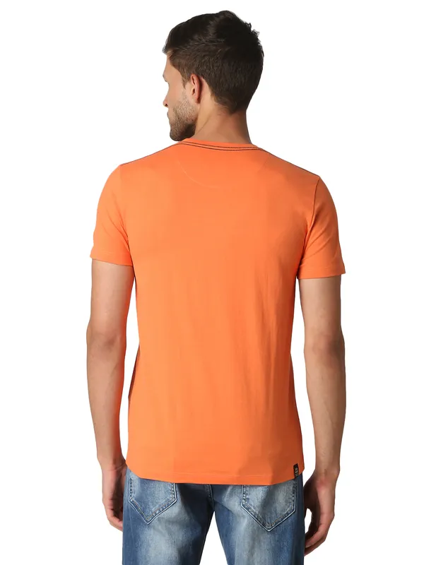 Being Human Regular Fit Men Crew Neck T-Shirts-Orange