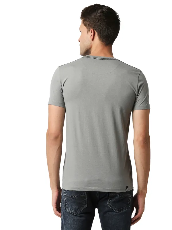 Being Human Regular Fit Men Crew Neck T-Shirts-Grey