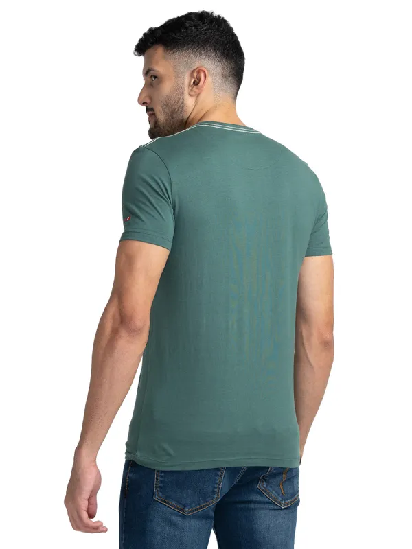 Being Human Regular Fit Men Crew Neck T-Shirts-Dk.Green