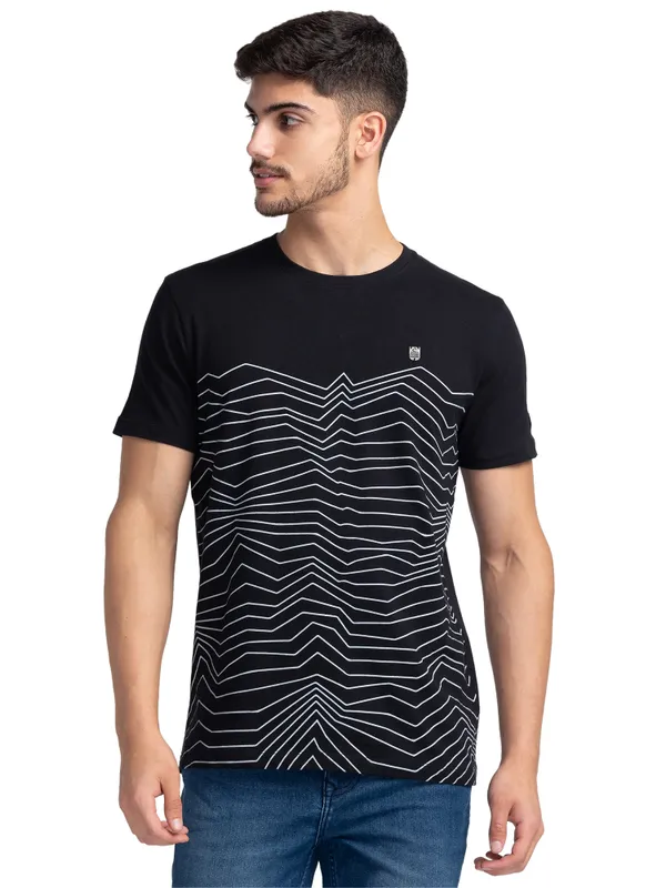 Being Human Regular Fit Men Crew Neck T-Shirts-Black