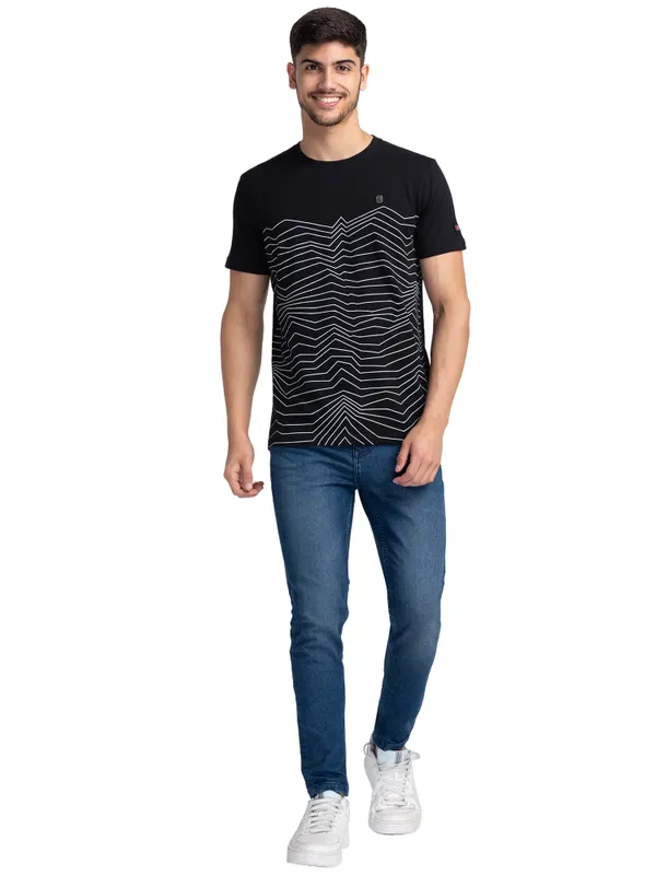 Being Human Regular Fit Men Crew Neck T-Shirts-Black