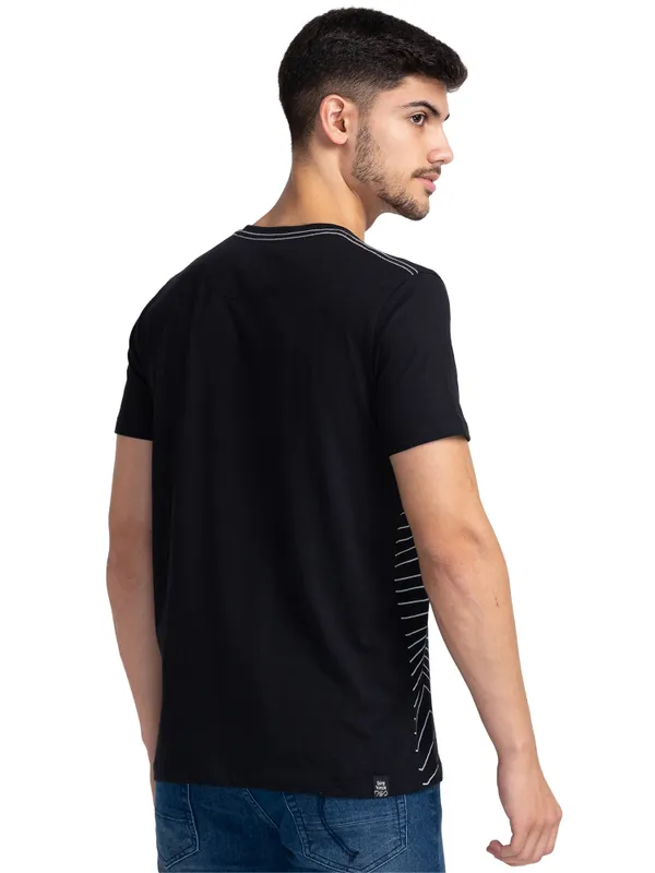 Being Human Regular Fit Men Crew Neck T-Shirts-Black