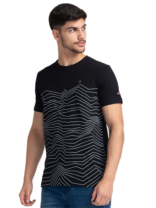 Being Human Regular Fit Men Crew Neck T-Shirts-Black