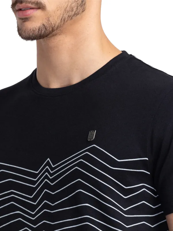 Being Human Regular Fit Men Crew Neck T-Shirts-Black