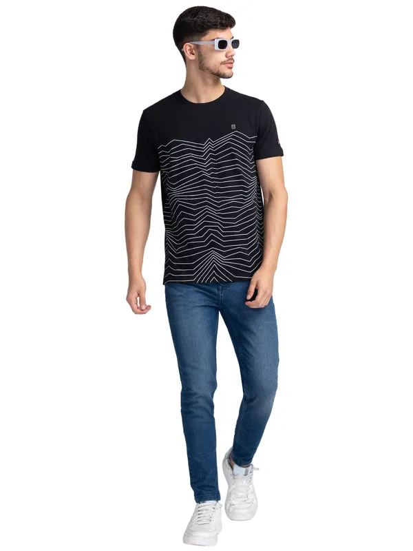 Being Human Regular Fit Men Crew Neck T-Shirts-Black