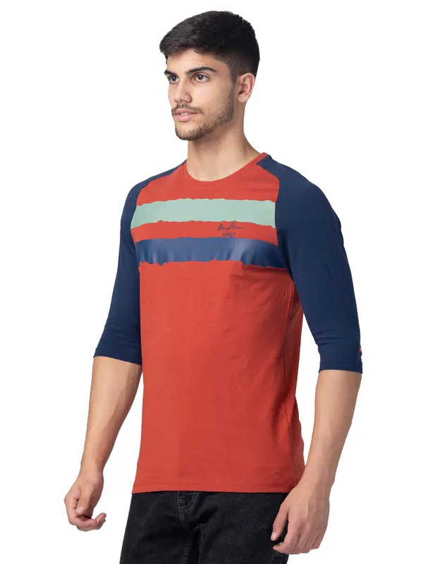 Being Human Clothing Men Regular Fit Crew Neck T-Shirts-Red Ochre