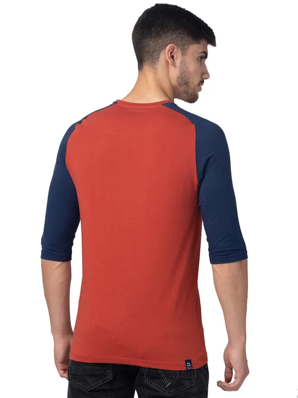 Being Human Clothing Men Regular Fit Crew Neck T-Shirts-Red Ochre