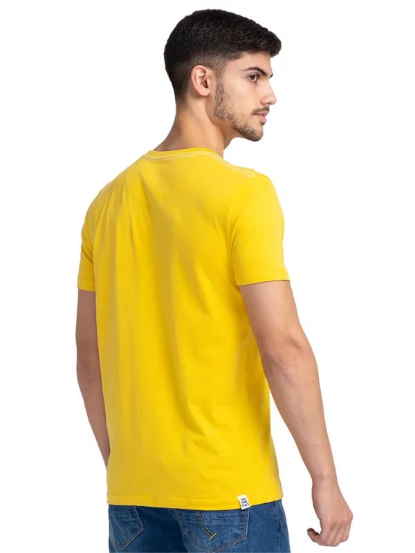 Being Human Regular Fit Men Crew Neck T-Shirts-Sulphur